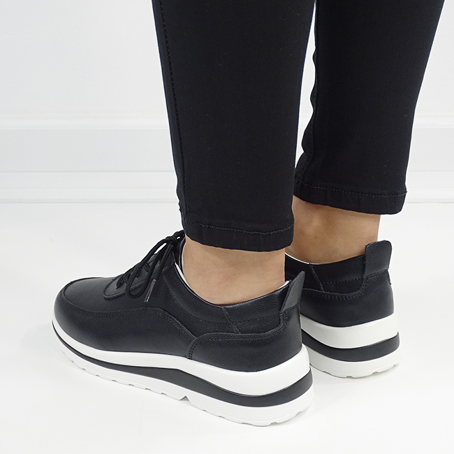 Sneakers negri din piele naturala 5090 M6 [3]