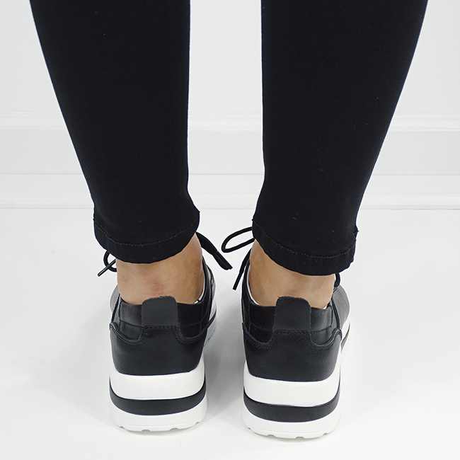 Sneakers negri din piele naturala 5090 M6 [4]