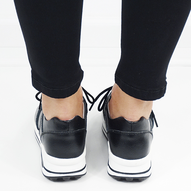 Sneakers negri din piele naturala 5091 M6 [6]