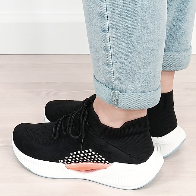 Sneakers negri tip soseta cu platforma 7561 M4 [3]