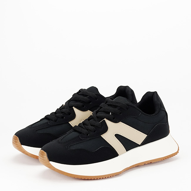 Sneakers negrii cu talpa groasa 8917 M2 [2]