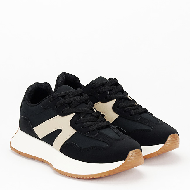 Sneakers negrii cu talpa groasa 8917 M2 [6]
