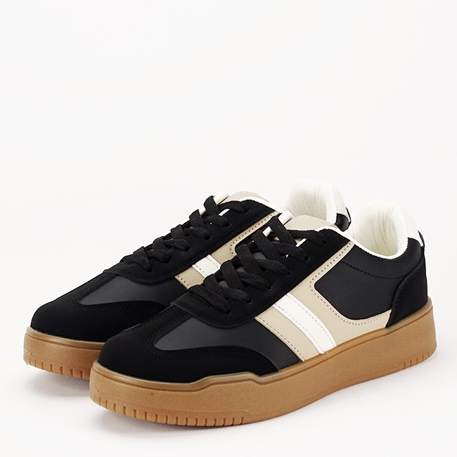 Sneakers negrii cu talpa groasa 8921 M2 [2]