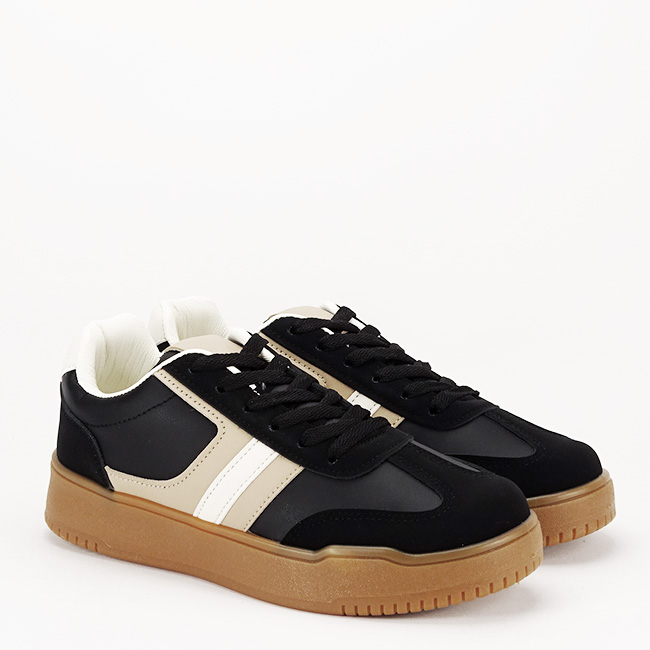 Sneakers negrii cu talpa groasa 8921 M2 [6]