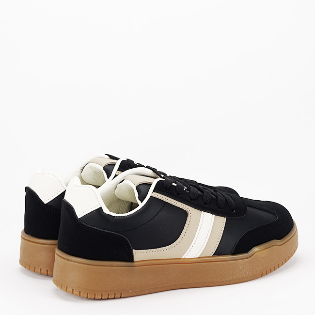 Sneakers negrii cu talpa groasa 8921 M2 [5]