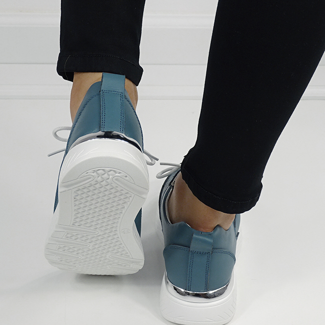 Sneakersi albastri din piele naturala 5108 M7 [6]