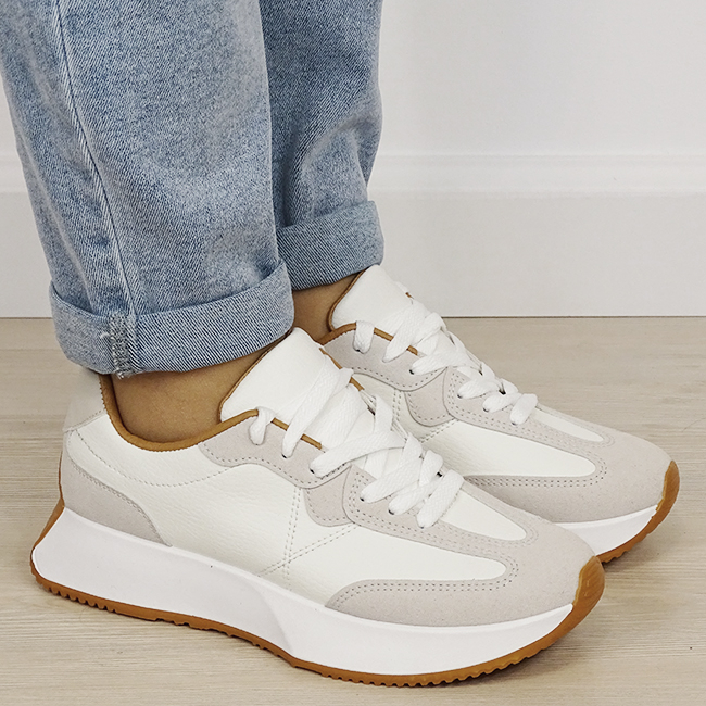 Sneakersi albi din piele naturala DCX1605 M3 [6]