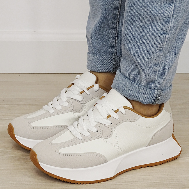Sneakersi albi din piele naturala DCX1605 M3 [2]
