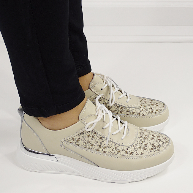 Sneakersi bej din piele naturala 5108 M7 [6]