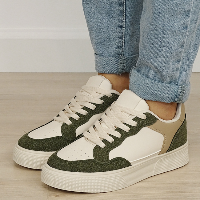 Sneakersi dama crem/verde kaki DCX9691 M2 [2]