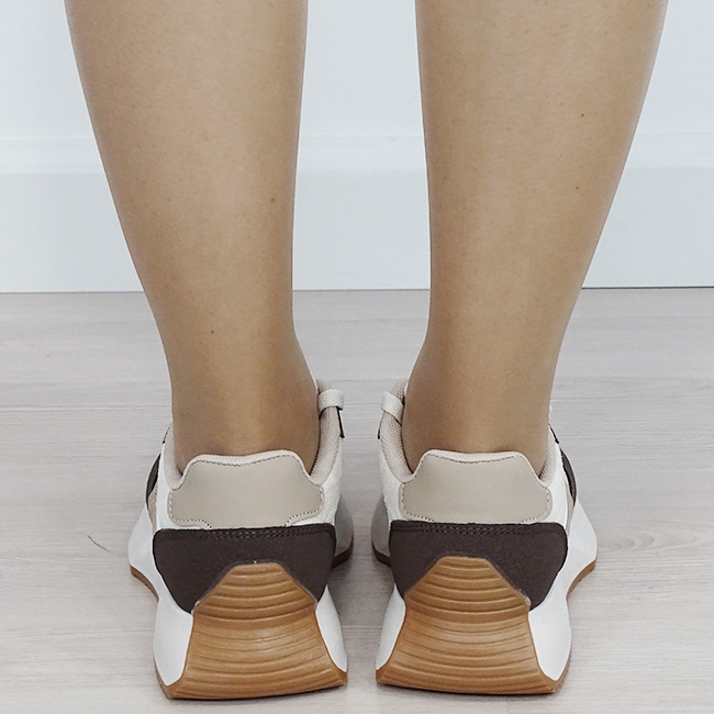 Sneakersi dama maro/bej cu talpa groasa 9013 M2 [4]