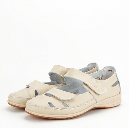 Balerini crem din piele naturala 5115 M4 Confort [1]