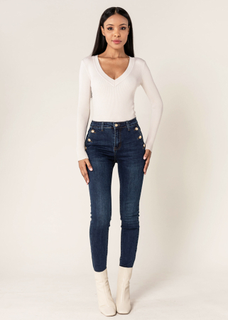 Imbracaminte - Blugi dama albastri inchis slim Nina Carter P217-2A M9