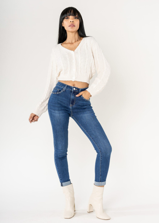 Imbracaminte - Blugi dama albastrii Slim Fit Nina Carter P605-1 M10