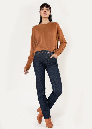 Oferte Speciale - Blugi Dama Albastru inchis Straight Nina Carter P517-18 M9