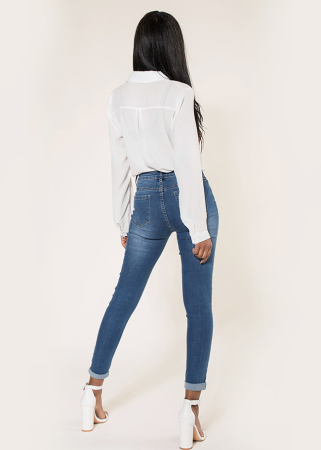 Blugi Dama Albastri Slim Nina Carter P078-1 M9 [4]