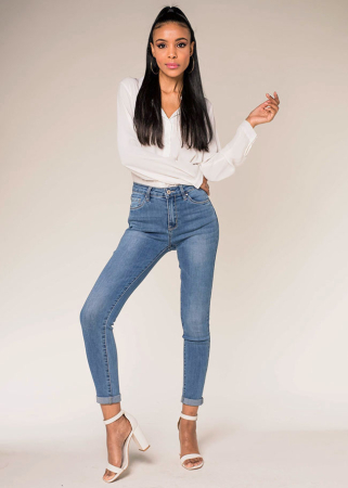 Blugi Dama Albastru Slim Nina Carter P078-5 M9 [1]