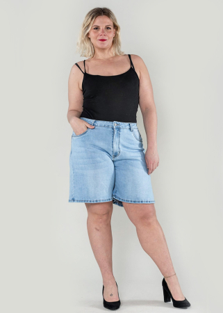Blugi si pantaloni - Blugi dama basic marime mare Nina Carter albastru deschis P618-6 M7