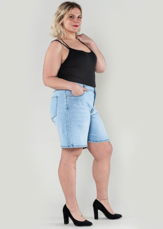 Blugi dama basic marime mare Nina Carter albastru deschis P618-6 M7 [2]