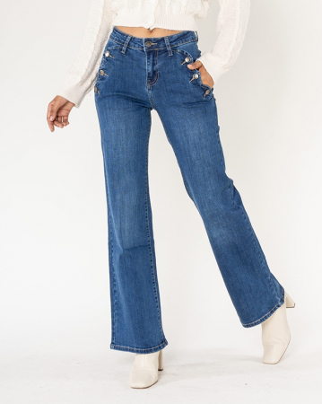 Blugi si pantaloni - Blugi Dama Evazati Nina Carter Albastri P195-5 M8