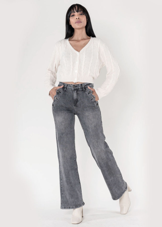 Blugi Dama Evazati Nina Carter Gri inchis P195-17A M10 [1]