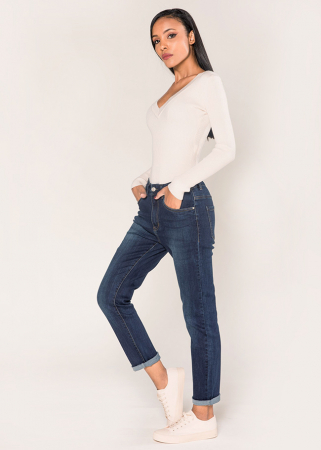 Blugi dama mom fit Nina Carter albastru inchis P189-2 M7 [3]