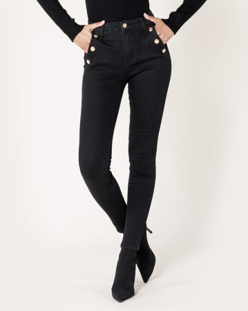 Blugi dama negri slim cu nasturi Nina Carter P217-8A M9 [1]