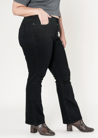 Blugi dama regular fit marimi mari Nina Carter negru P612-8  M10 [4]