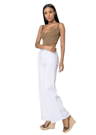 Blugi dama wide leg Nina Carter Alb YY300-1 M10 [1]