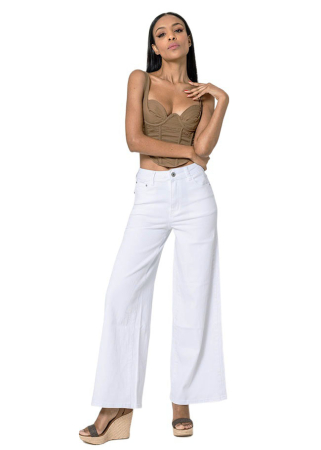 Noutati - Blugi dama wide leg Nina Carter Alb YY300-1 M10