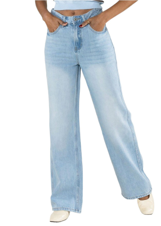 Blugi dama wide leg Nina Carter albastru deschis T001-1 M7 [2]