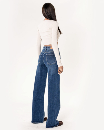 Blugi dama wide leg Nina Carter albastru J259 M8 [4]