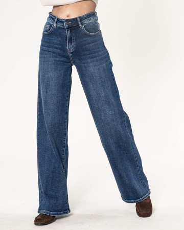 Blugi dama wide leg Nina Carter albastru J259 M8 [1]