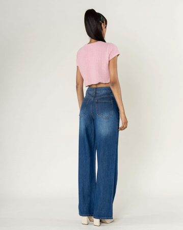 Blugi dama wide leg Nina Carter albastru T001-4 M7 [4]