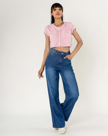 Blugi dama wide leg Nina Carter albastru T001-4 M7 [2]