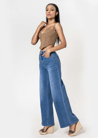 Blugi dama wide leg Nina Carter Albastru YY300-1 M10 [2]