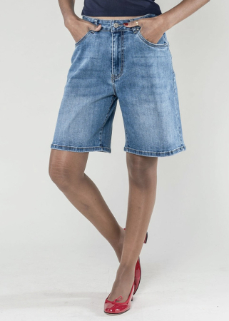 Blugi scurti albastri wide leg P617-5 M7 [1]