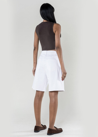 Blugi scurti albi wide leg P617-10C M7 [3]