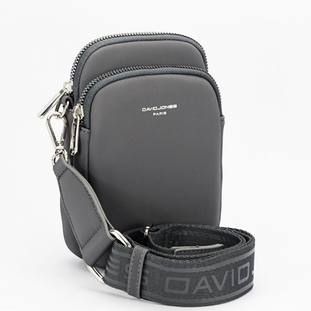 Portofele - Borseta gri inchis crossbody David Jones Paris CM6906 M0