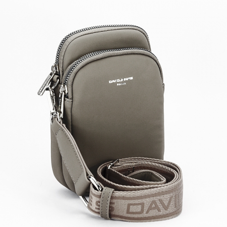 Portofele - Borseta taupe crossbody David Jones Paris CM6906 M0