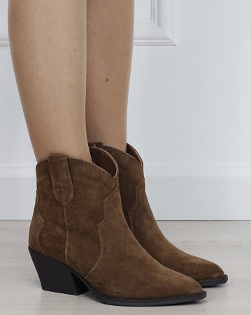 Botine camel din piele naturala cu toc comod 6338A 114 [5]