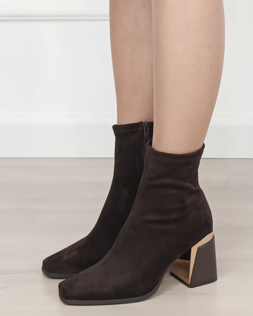 Botine dama maro cu toc gros 2908A 19 [1]