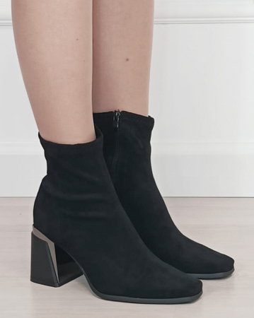 Botine dama negre cu toc gros 2908A 19 [5]