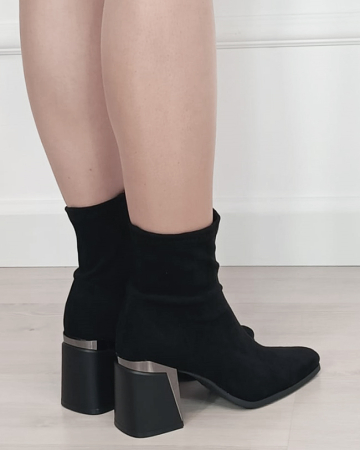 Botine dama negre cu toc gros 2908A 19 [4]