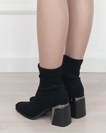 Botine dama negre cu toc gros 2908A 19 [2]