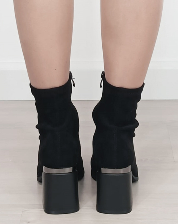 Botine dama negre cu toc gros 2908A 19 [3]
