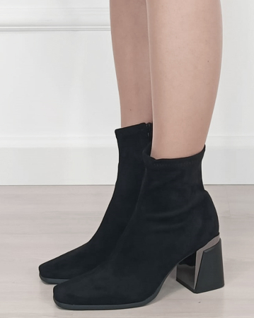 Botine dama negre cu toc gros 2908A 19 [1]