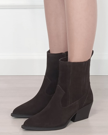 Botine din piele naturala tip ciocate maro ciocolatiu 6350A 117 [1]