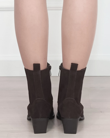 Botine din piele naturala tip ciocate maro ciocolatiu 6350A 117 [3]