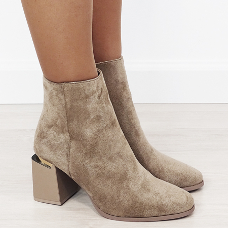 Botine kaki deschis elegante 7607-2 116 [5]